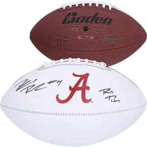 Brian Robinson Alabama Crimson Tide Autographed White Panel Football with "Roll Tide" Inscription - Fanatics Authentic Certified