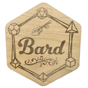 Bard Dice Box - Handmade Baltic Birch Wood Laser Engraved Magnetic Storage for Dungeons and Dragons Dice Sets