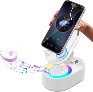 4-in-1 Multifunctional Phone and Tablet Stand | Bluetooth Speaker, 360° Rotatable Cell Phone Stand, Charging Function,  Ambient Light, Ideal for Desktop/Home Use/Elderly Health Watch Mobile Phone Items, Birthday Gifts, Christmas Gifts