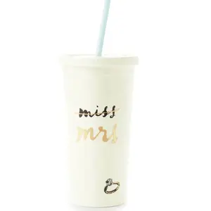 Kate Spade Insulated Tumbler with Straw - Miss to Mrs.