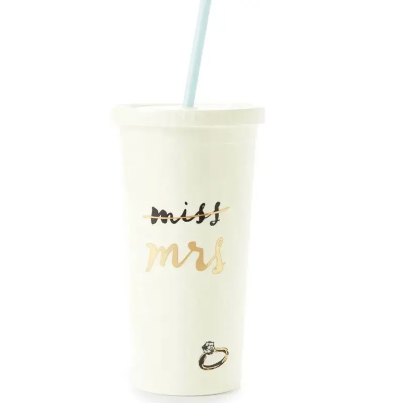 Kate Spade Insulated Tumbler with Straw - Miss to Mrs.