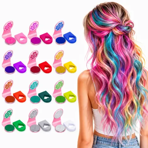 8/12 Bold Vibrants Temporary Hair Chalk Dye, EasilyWashed Pocket-Size Haircare, Washable Color Makeupfor Events & Fun, DIY Hair Styling