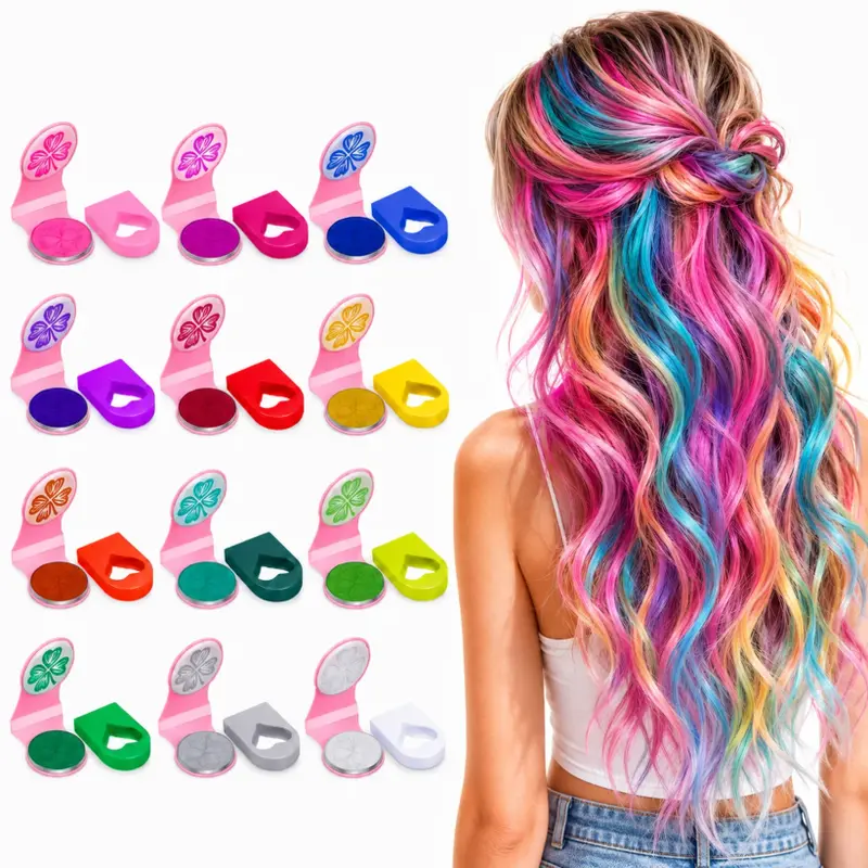 8/12 Bold Vibrants Temporary Hair Chalk Dye, EasilyWashed Pocket-Size Haircare, Washable Color Makeupfor Events & Fun, DIY Hair Styling