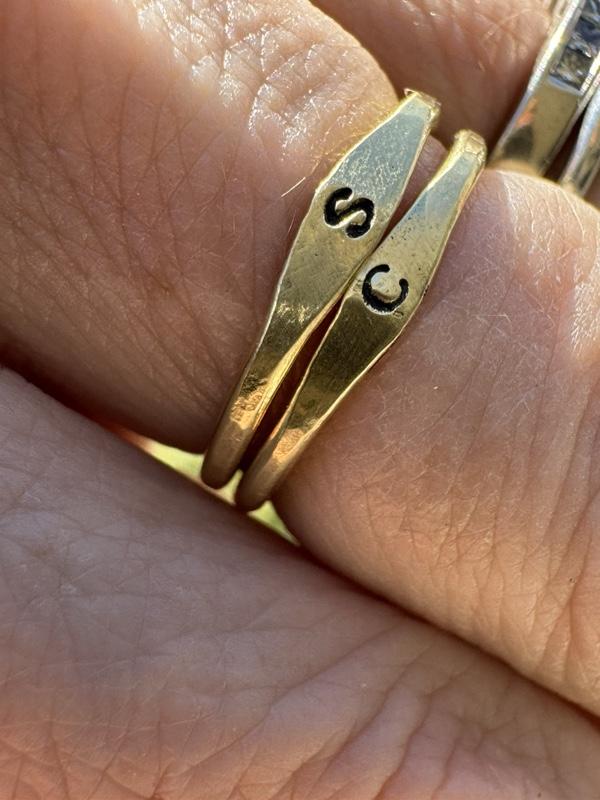 Handcrafted Initial Brass Ring with Unique Design and Durable Material Perfect for Everyday Wear and Ideal Gift