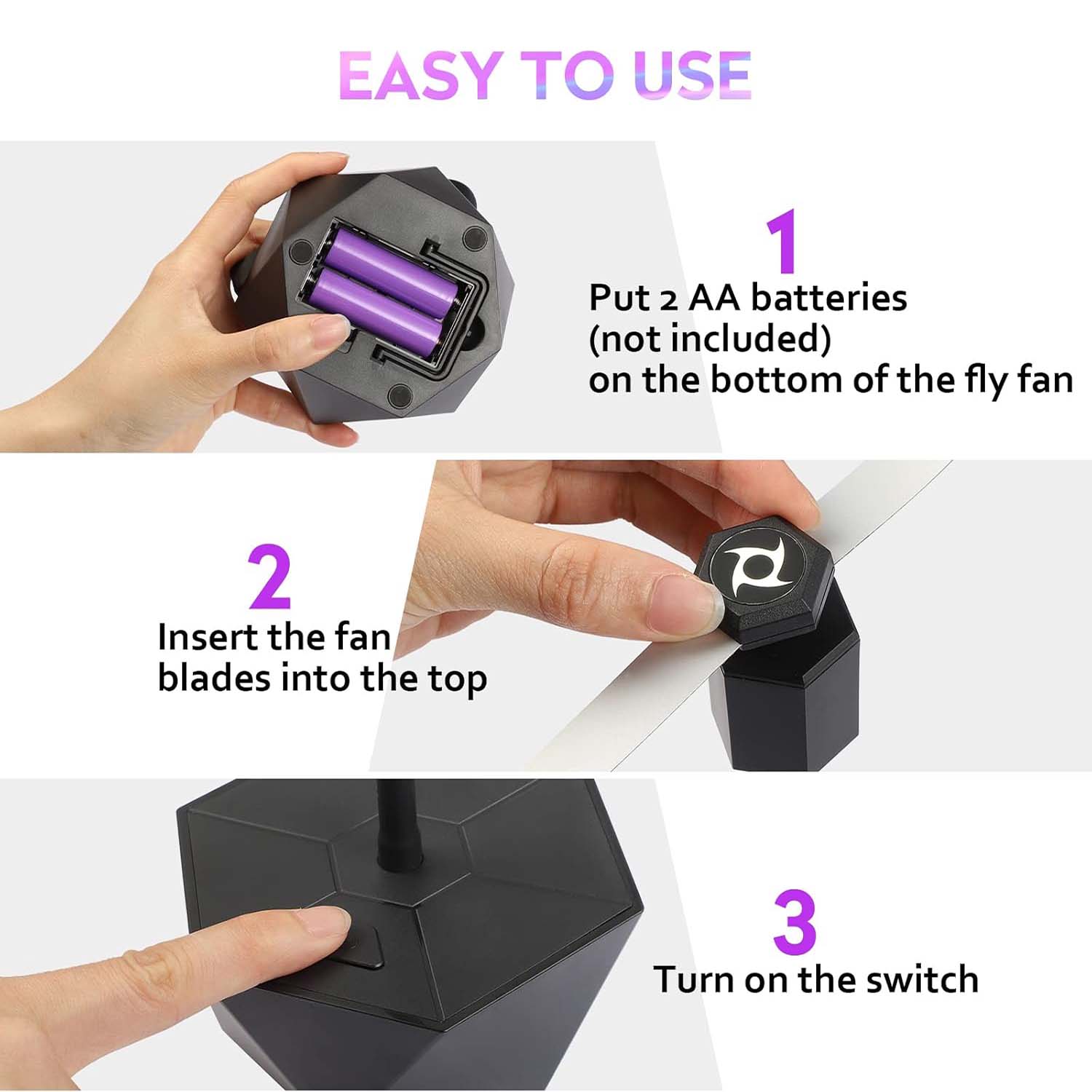 Fly Repellent Fans for Tables, Outdoor & Indoor Fly Deterrent Fans with Holographic Blades, Keep Flies Away for Picnic, Party, Restaurant, Kitchen, BBQ & Dining Tables