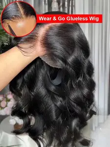 Wear And Go Glueless Wigs Body Wave Human Hair Wigs 30 32 Inch 180% Pre Cut 13X6 Wet and Wavy HD Lace Frontal Wigs For Women Ready To Wear 6x4 7x5 Lace Closure Wig Pre Plucked