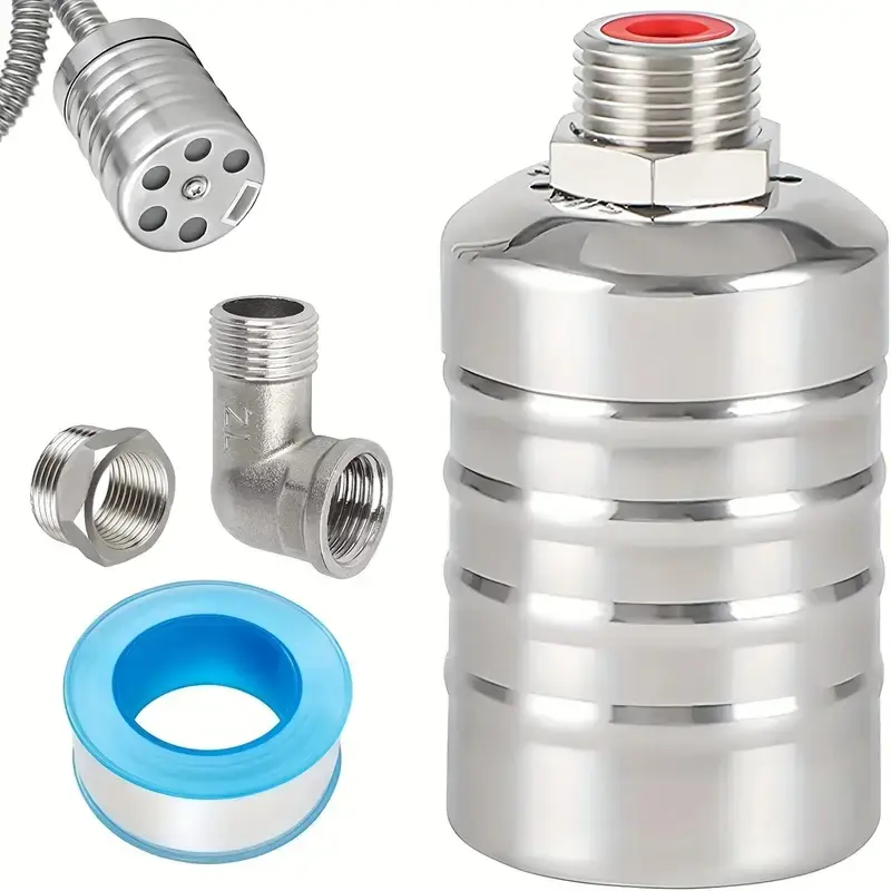 Float Valve, 1/2" To 3/4'' Water Float Valve, 304 Stainless Steel Fully Automatic Heavy Duty Water Level Control Float Valve, Automatic Water Level Controller For Water Tank, for Pool, Water Tank, Livestock Troughs, , Distiller