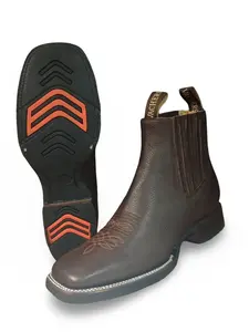 Men's Closed Rovic Kansas Chocolate Leather Boot - Rubber Sole Footwear