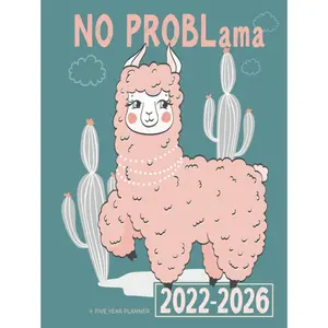 2022-2026 Five Year Monthly Planner | No Problama Lama: 60 Month Calendar, Agenda (US Federal Holidays, Moon Phases, Vision Board - 5 Years) Hardcover – Organizer, October 15, 2021