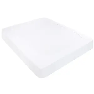 PiccoCasa Box Spring Cover Stretchy Fabric Wrap Around 4 Sides Bed Skirt Wrinkle Free for Home, Elastic Mattress Cover Fits Mattress Up to 14 Queen White