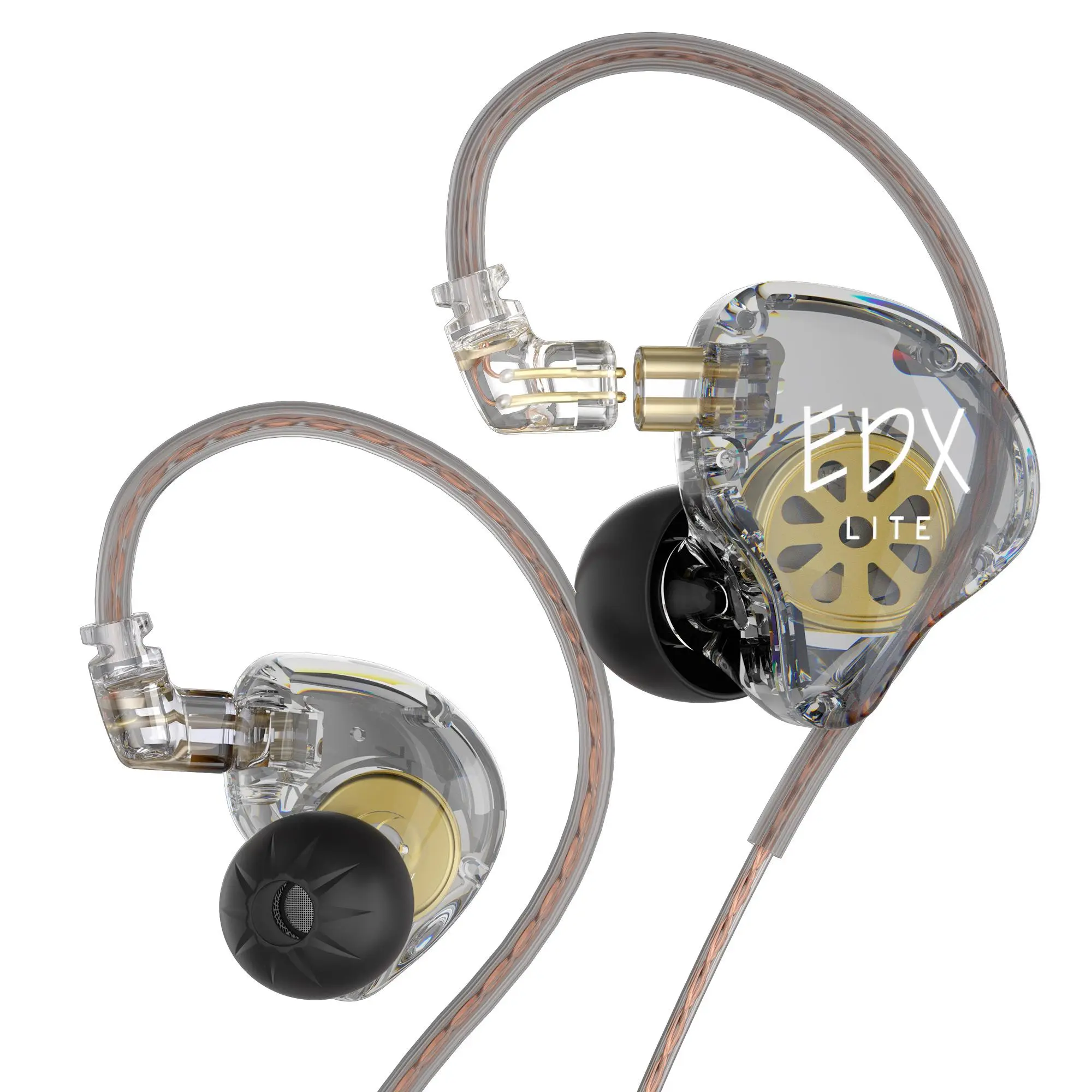 KZ EDX Lite in-ear Monitor Headphones, Deep Bass Wired Earbuds with Removable C Pin Detachable Cable, Suitable for Church Singers Musicians Drummers Audiophile, Hifi Stereo Earbuds, In Ear Monitors