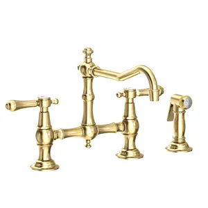 Newport Brass 9462 Chesterfield Kitchen Bridge Faucet With Side Spray