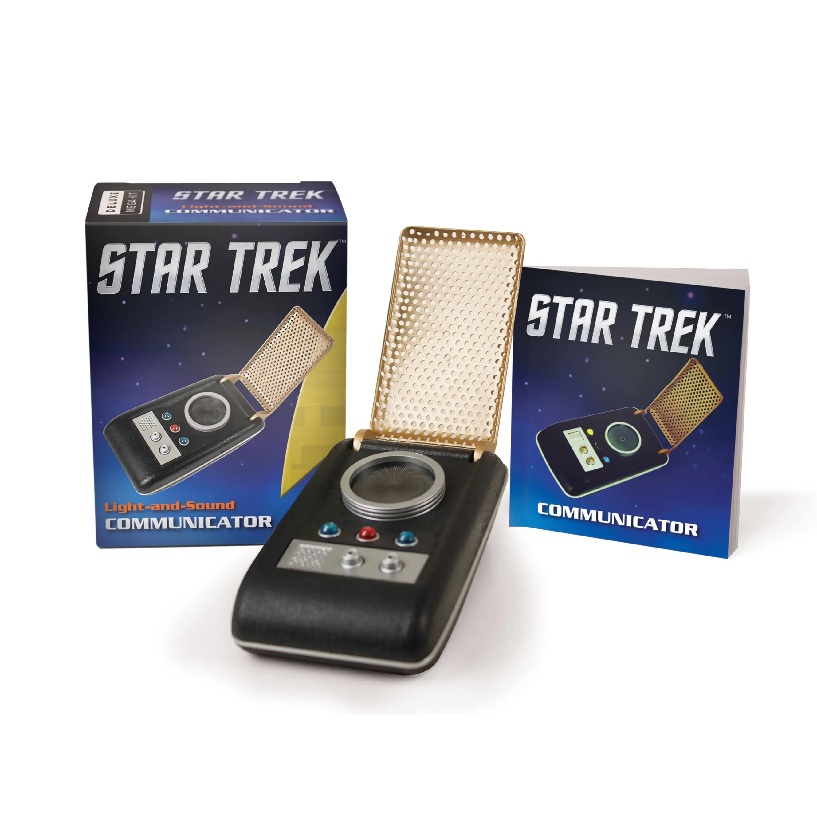 Star Trek Light-and-Sound Communicator Device by RP Minis - Audio Collectible, Mini-Size, Easy-to-Carry Novelty Gift with 48-Page Book, Emergency-Signaling for Literature Enthusiasts