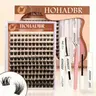 Lash Clusters Extensions Kit Eyelash Extension Kit Eye Lashes, with Bond Seal and Remover - Ultra-Thin Transparent Bands, get Buildable Volume and Length for Bold, Separated Lashes