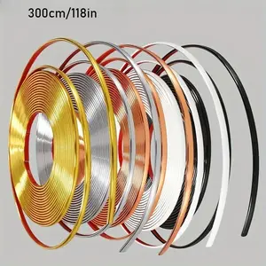 2pcs 3m PVC Self-Adhesive Decorative Strip, Tile Gap Filler, Border Decoration, Wall Background Decor, Peel-And-Stick Edge Trim, Corner Decor