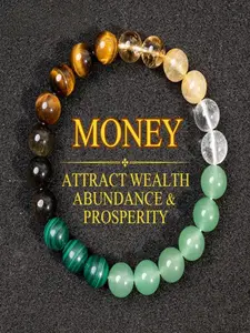 Money Maanet Bracelet Abundance Manifestation Stone with 8mm Natural Gemstones, Healing Crystal for Opportunity & Work, Gift for Men & Women, Premium Bracelet