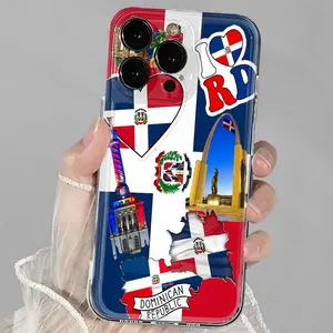 Dominican Pride Clear Case - Premium Soft TPU Shock-Resistant Phone Cover for Iphone 17, 16, 15, 14, 13, 12, 11 Pro Max, 14 Plus, 12  Plus, Dominican Republic Phone Case, Phone Cover, Case Protection Protective Smartphone Cellphone