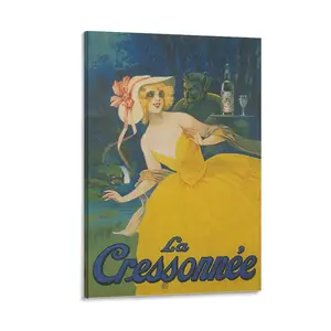 La Cressonnee Vintage Food&Drink Posters - Beverage Art, Drink Posters, Wall Art Canvas Poster Bedroom Decor Sports Landscape Office Room Decor Gift Frames Ornaments Artistic Decoration Photo Print