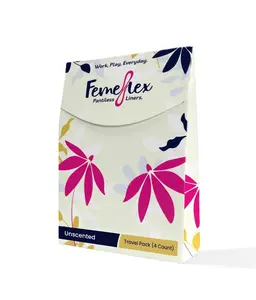 Femeflex Pantiless Panty Liners -Travel Pack ( 4 Count) A Panty Alternative, Panty Replacement , Disposable Panty or Undergarment  Daily Gentle  Comfort Moisture