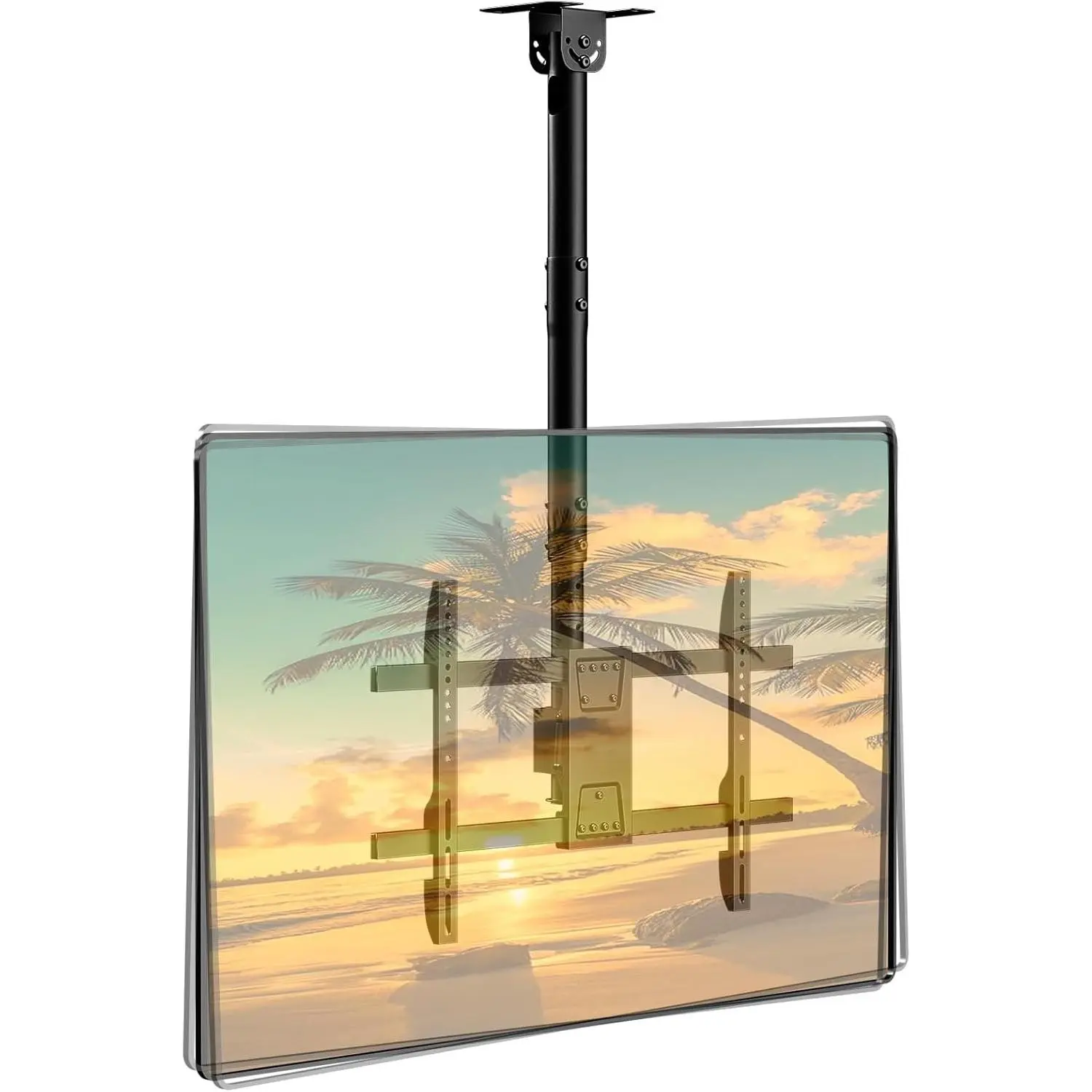 Ceiling TV Mount for 43-86 Screens, Heavy Duty Full Motion TV Bracket | Tilt & 360° Swivel, Height Adjustable, Fits Most LCD LED OLED 4K TVs, Supports up to 132lbs, Max VESA 600x400mm,Black
