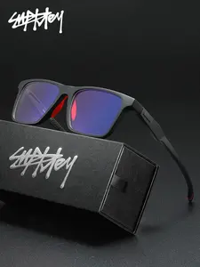 SUPKLEY Anti Blue Light Glasses, TR90 Ultra Light Frame, Reduce Eye Strain, for Computer Gaming Office Study, Men's Sporty Eyewear