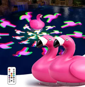 Floating Pool Lights,Upgraded Flamingo Pool Lights that Float,Rechargeable LED Floating Lights for Inground Above Ground Pools,IP68 Waterproof Pool Lighting with Remote,Lights for Hot Tub,Party，2pc