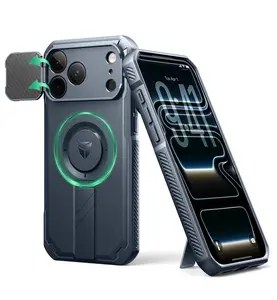 Dexnor for iPhone 13/14/15/16/17 Plus Pro Max Case, [Built-in Flip Camera Cover & Camera Control Cover & Kickstand], Compatible with MagSafe, Heavy-Duty Rugged Shockproof Magnetic Phone Cover