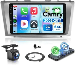 Car Stereo for Toyota Camry 2006 -2011, 2G+64G,Android 9 Inch HD Touchscreen Radio, Wireless CarPlay Android Auto GPS WiFi Bluetooth FM/RDS SWC Dual USB HD Backup Camera