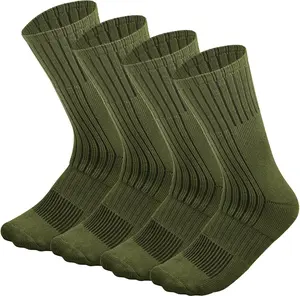 Falari US Army Military Boot Socks Combat Trekking Hiking Policemen Firefighter Security Guard Out Door Activities Socks - 4 Pack