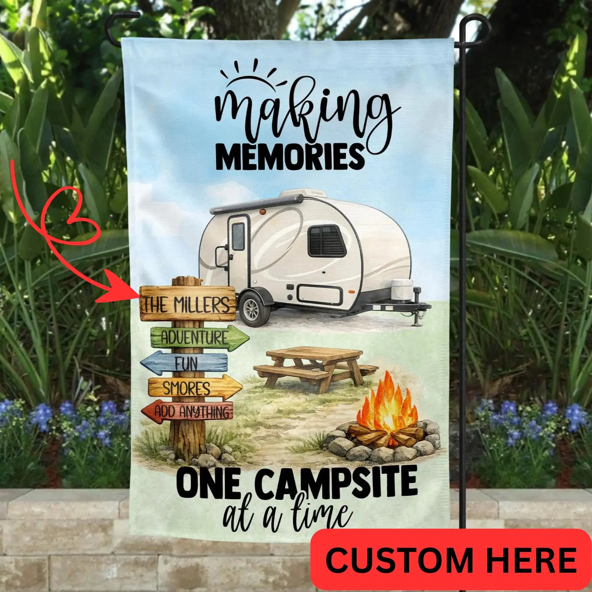 Rustic Marlin We Like to Sleep Around Camper Sign – 6 x 6