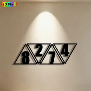 1pc Numbered Triangle Metal Wall Art,Geometric Number Triangle Statue Mural, Ideal Gift for New Year, Christmas, Math & Geometry Decor Enthusiasts,  Metal Wall Decor Wall Sculptures, Perfect for Living Room Walls & Garden Fence, Unique Modern Home Decor