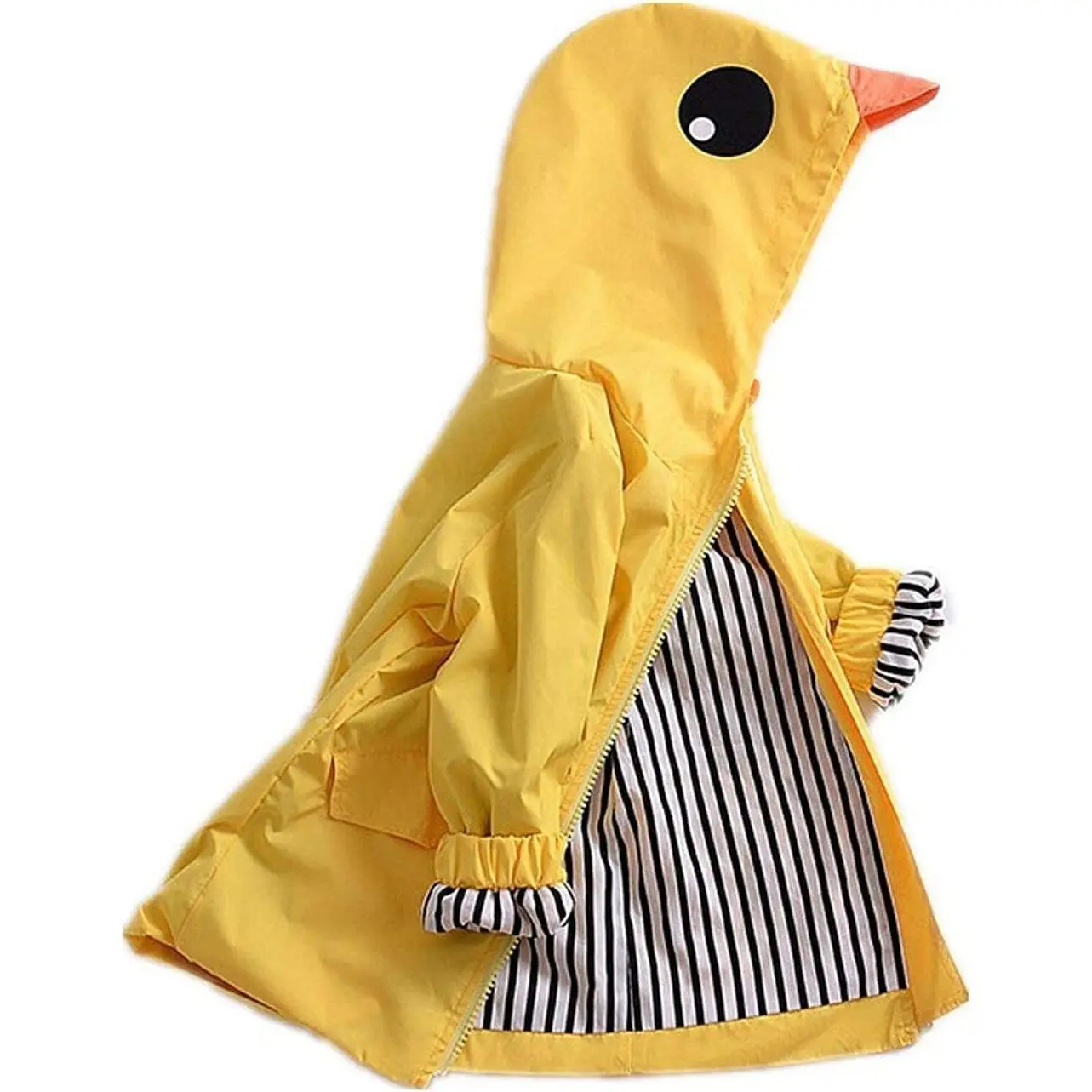 Toddler Baby Boy Girl Duck Rain Jacket Cute Cartoon Yellow Raincoat Hoodie Kids Coat Fall Winter School Outfit