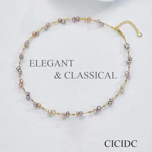 Natural Colorful Freshwater Pearl Set Necklace Bracelet Elegant Princess Design Christmas Gift Daily Wear