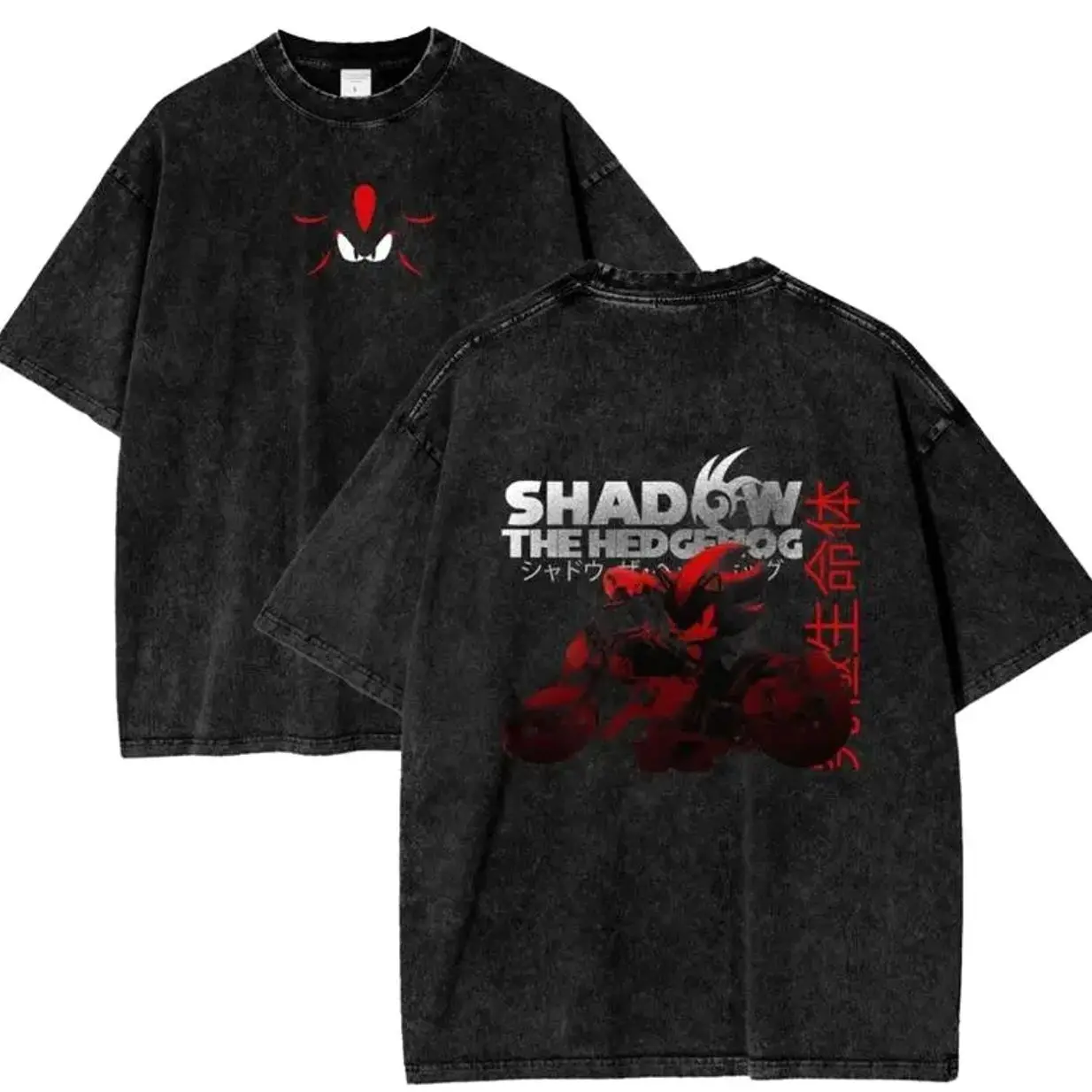 Retro Limited Shadow The Hedgehogg T-Shirt, Movie Cartoon Unisex Oversized Wash Heavyweight Cotton Graphic Tees, Sonnic Shirt, Comfort Fabric 3A4
