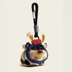 1Pc Woven Beanie Puppy Pendant, Creative Hanging Chain & Charm, Keychain, Bag Ornament, Cute Ins Style Accessory, Key Decorative Hanger