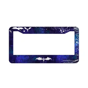 Mystic Dragon Galaxy License Plate Frame – Metal Car Tag Frame with Lightning, Fantasy Gothic Auto Accessories for Cars & Trucks, Gift for Dragon Lovers