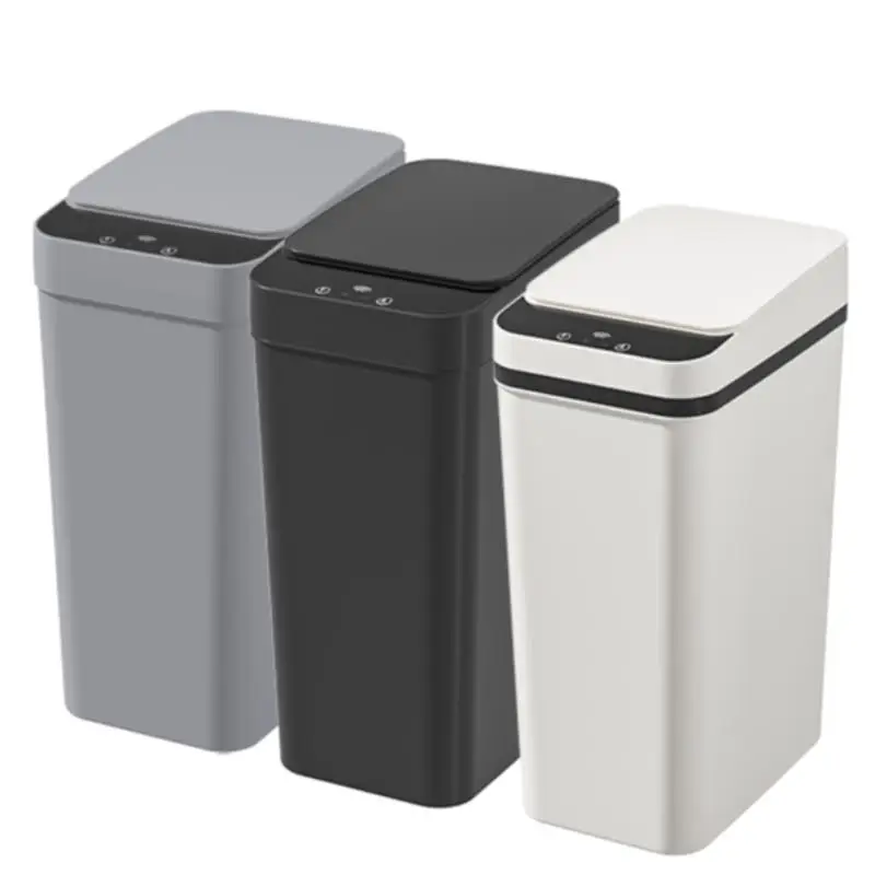 12L31Gal Slim Design Trash Can with TripleSensing  WaveKickKnee Activation  OneTouch HoldOpen  6 UltraSlim  OdorLock Seal  For Bathroom