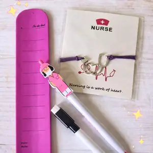 Silicone Memo Bracelet Reusable Notepad Wristband for Nurses with Ballpoint Pen and Eraser Ideal for Daily  Notes and Reminders Fuchsia color