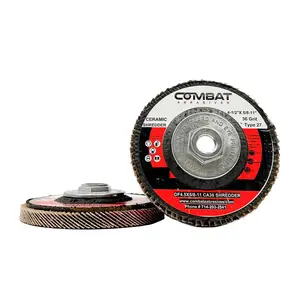 Combat Abrasives | Ceramic Shredder Flap Discs 4-1⁄2" x 5/8-11" With Hub (Type 29) 5X LIFE!