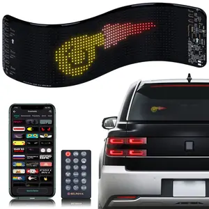 Gelrova Customizable LED Display 14"x4" Flexible Car Sign Light with Remote App Control Programmable for Store Bar Hotel Decoration