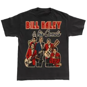 Bill Haley Vintage Tee Classic Rockabilly Graphic Shirt Breathable Outfit