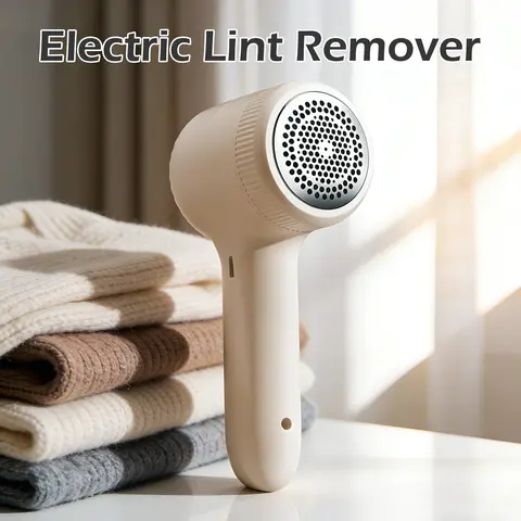 Rechargeable Household Fabric Shaver Lint Remover for Clothing - Automatic Dual Protection, Comfortable, Lightweight, Efficient, Versatile Compact Home Tool, Ergonomic Mini Gadget for Travel & Space-Saving Storage (1 Count)
