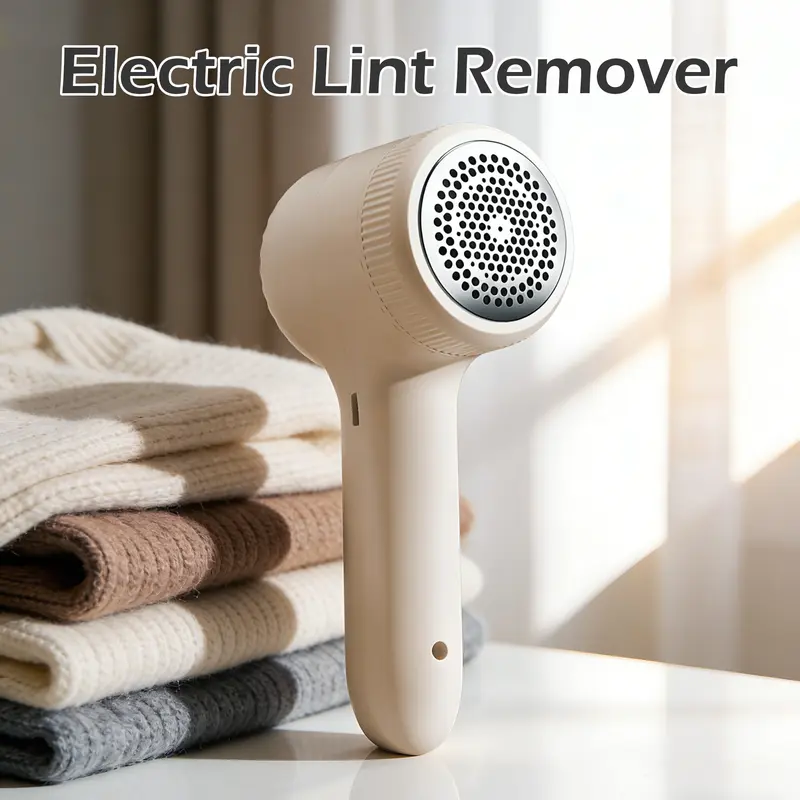 Rechargeable Household Fabric Shaver Lint Remover for Clothing - Automatic Dual Protection, Comfortable, Lightweight, Efficient, Versatile Compact Home Tool, Ergonomic Mini Gadget for Travel & Space-Saving Storage (1 Count)