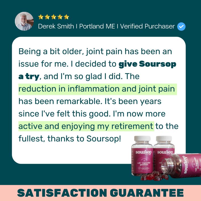 Soursop Nutrition Cell + Immunity Gummies Sugar Free Vitamin C Echinacea Elderberry Daily Wellness Support for Immune Function and Healthy Aging Dietary Supplement