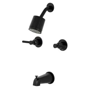 Kingston Brass  Kaiser Tub & Shower Faucet with 2 Handles, Matte Black