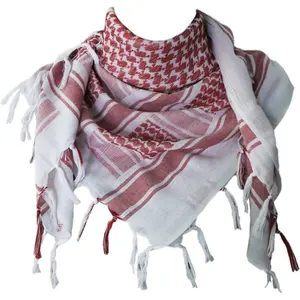 Burgundy and White Cotton Scarf (Unisex)