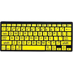 -Large Print Mini  Keyboard Compatible with iPad,,iPod,MacBook for Seniors and Visually Impaired Low Vision Individuals-Yellow