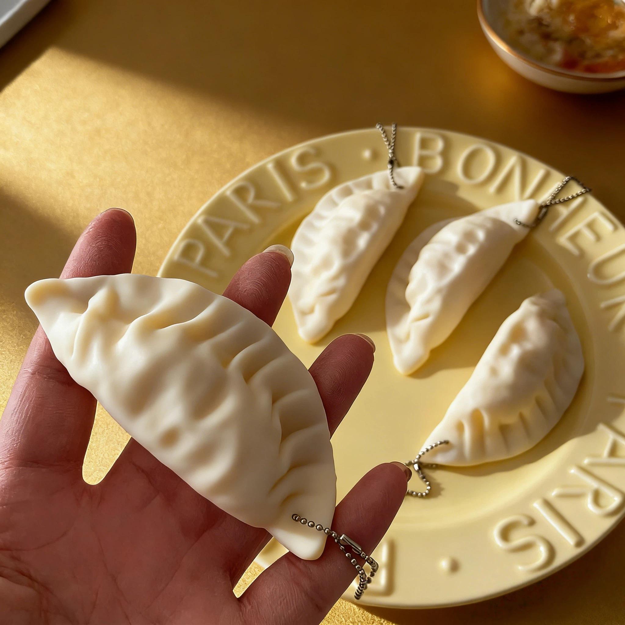 Adorable Mini Dumpling & Osmanthus Cake Squishy Keychain, Soft Squeeze Stress Relief Fidget Toy, Funny Decompression Pendant, Trendy Novelty Gift for Young Adults