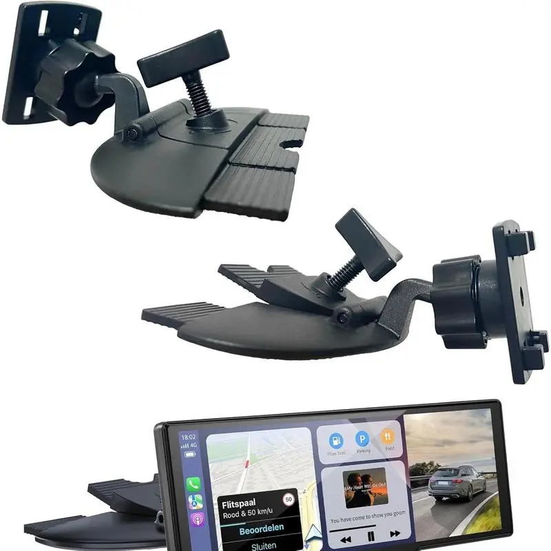CD Slot Mount for CarPlay Screen – Secure 4-Button Lock, 360° Rotation