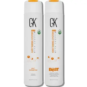 GK HAIR The Best Vegan Keratin Treatment Kit 10.1 fl oz – Pre Treatment Shampoo Straightening Complex for Smooth Silky Frizz-Free Hair Professional Long Lasting Smoothing System